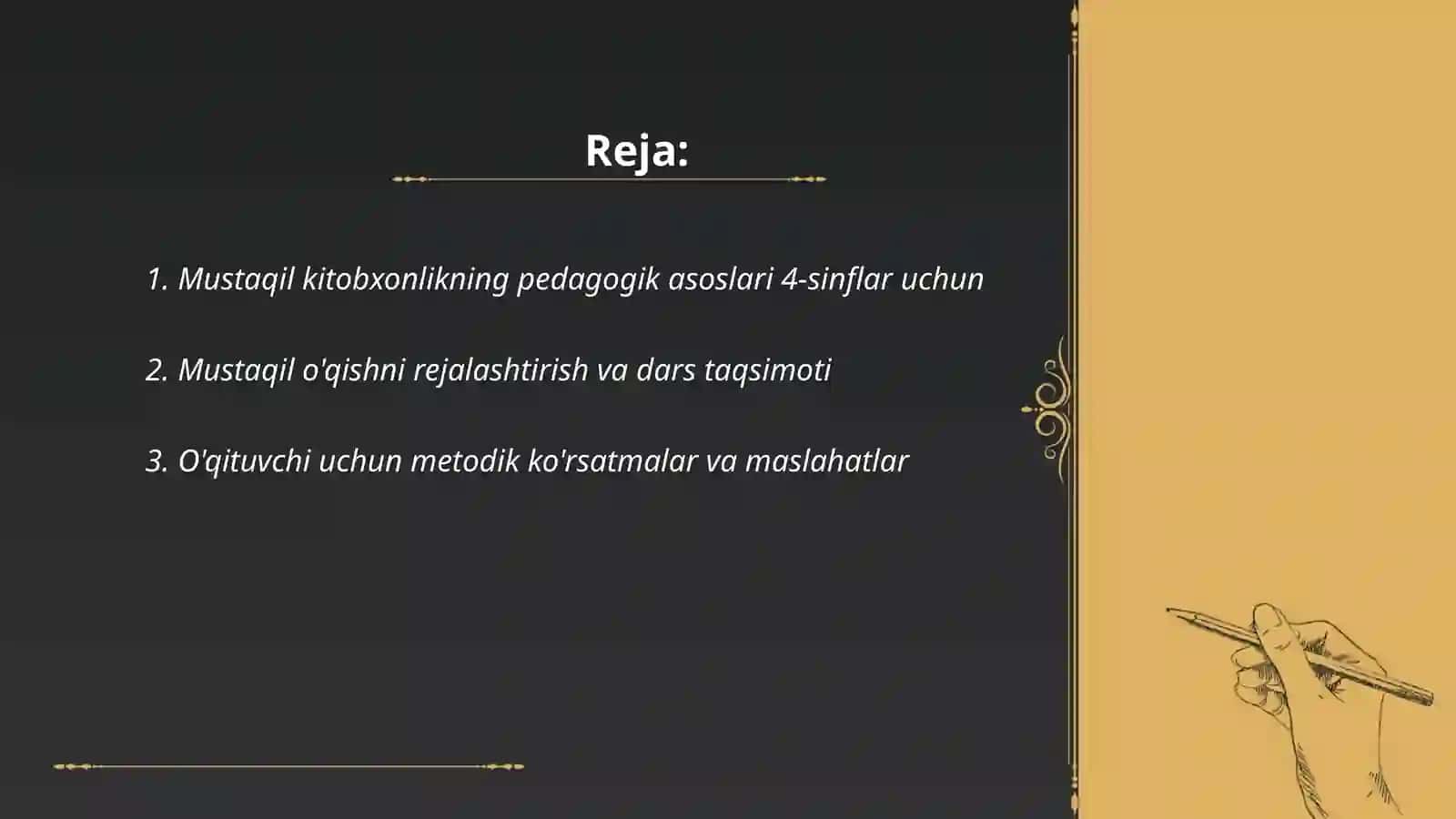 Mustaqil kitobxonlikni shakllantirish yuzasidan metodik tavsiyalar ishlab chiqish(4-sinflar uchun) 2