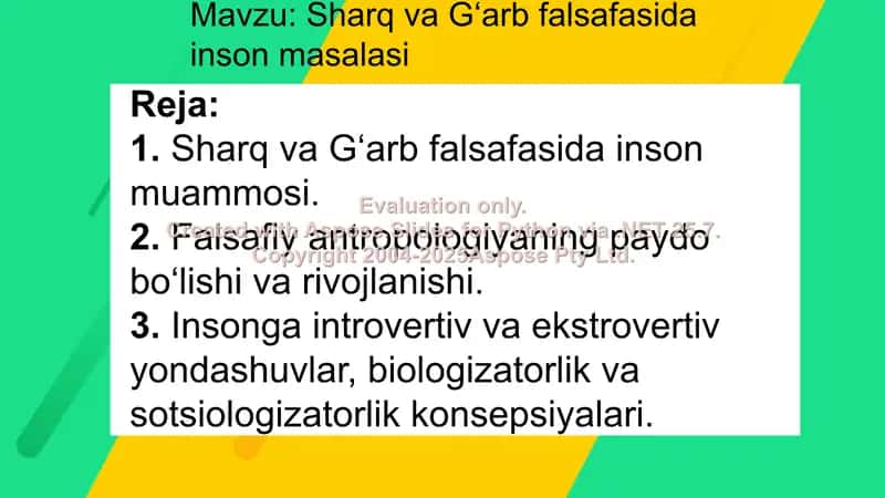 Sharq va Gʻarb falsafasida inson muammosi 2