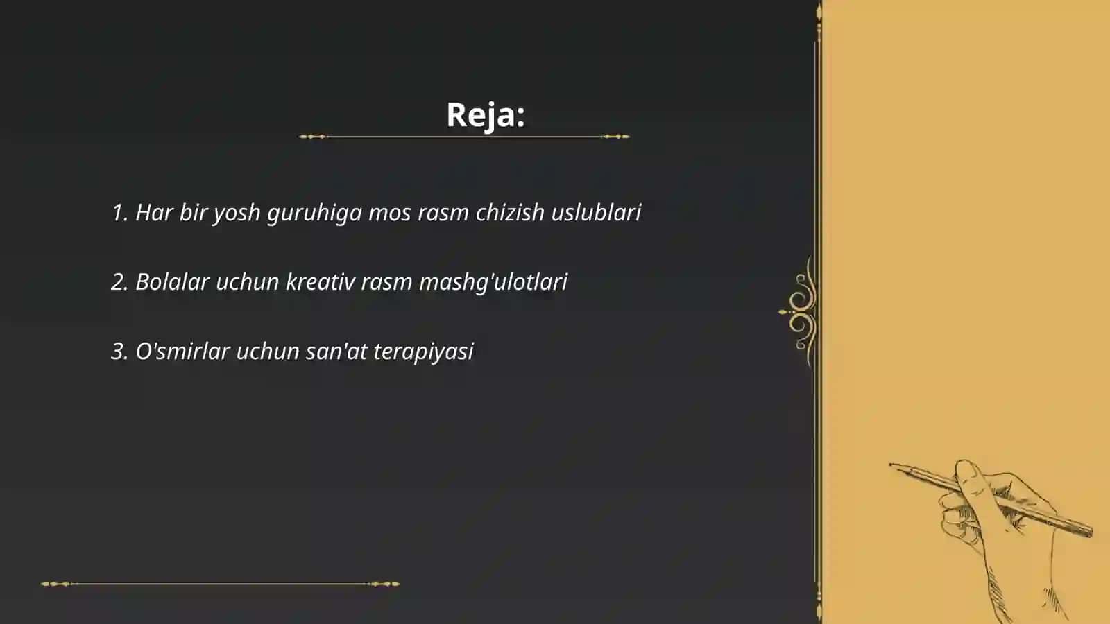 Turli yosh guruhlarda rasm mashgulotlarini tashkil etish 2
