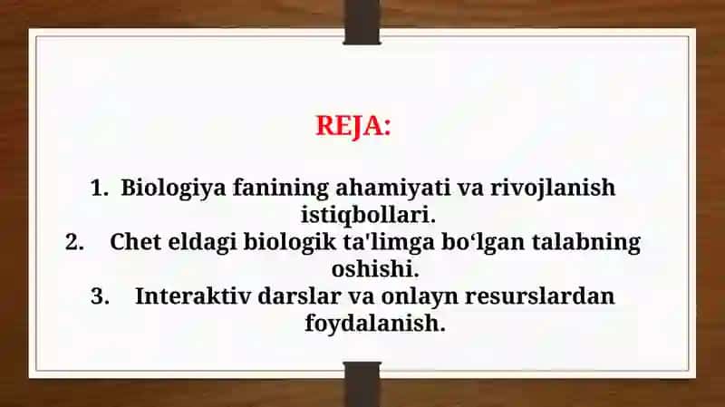 Chet ellardagi biologik ta'limning oʻziga xosligi 2