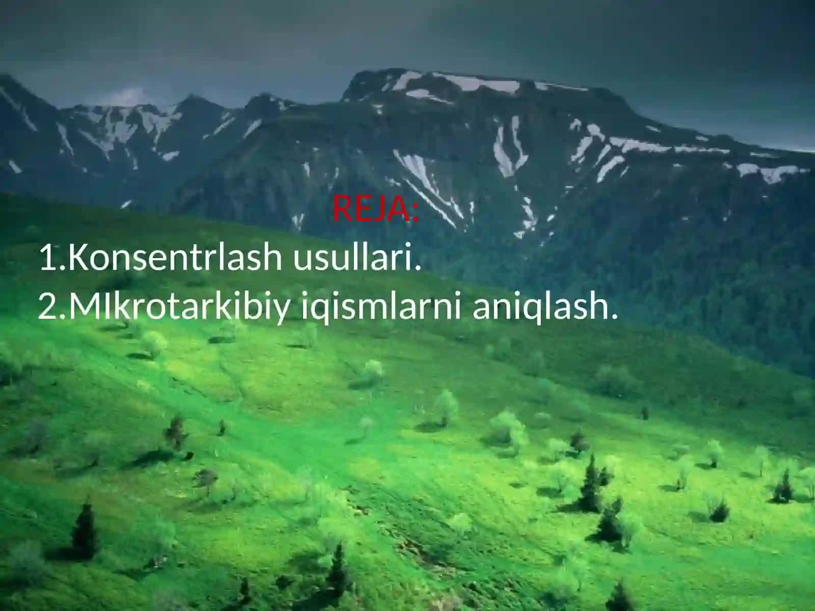 Konsentrlash usullari 2