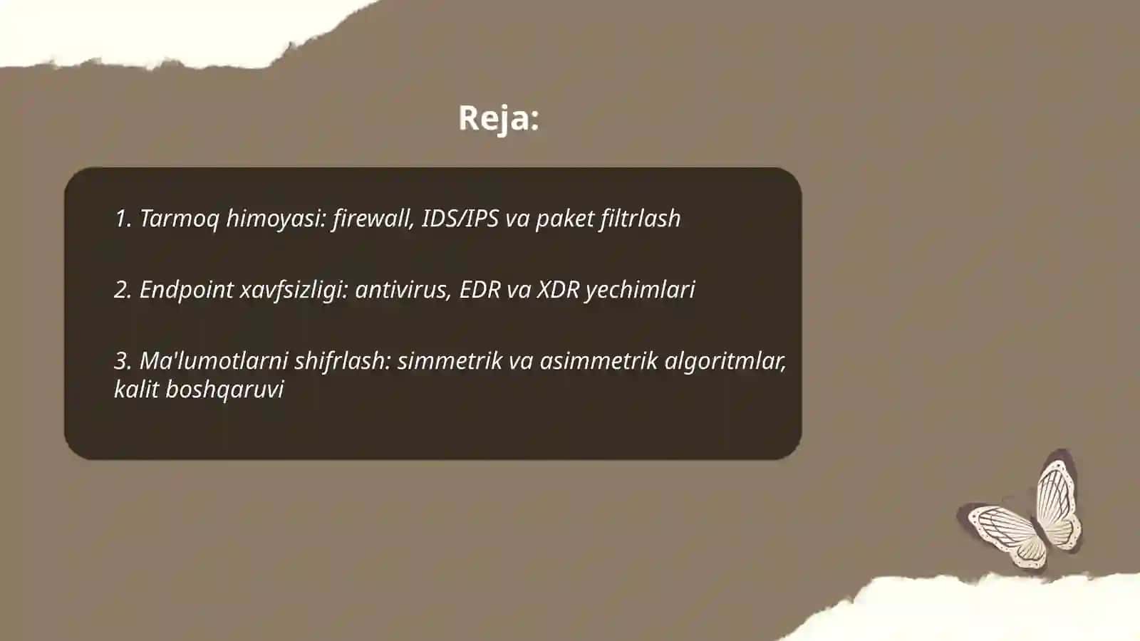 Axborot xavfsizligini ta'minlashning apparat va dasturiy vositalari 2