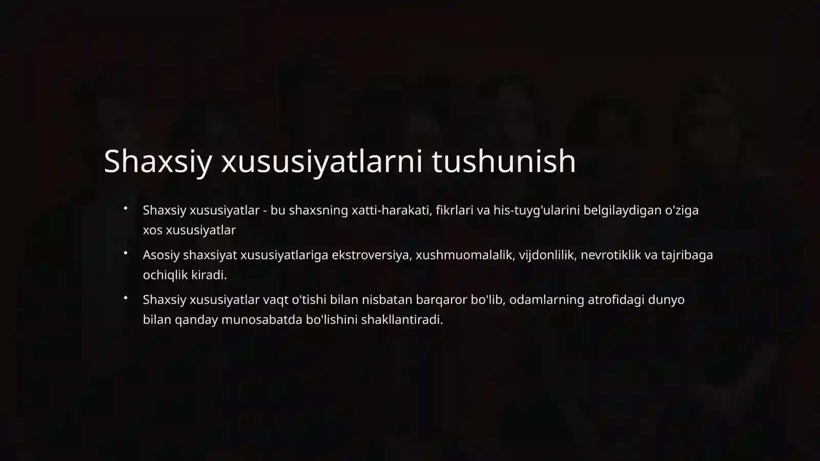 Shaxsni rivojlantirish 2