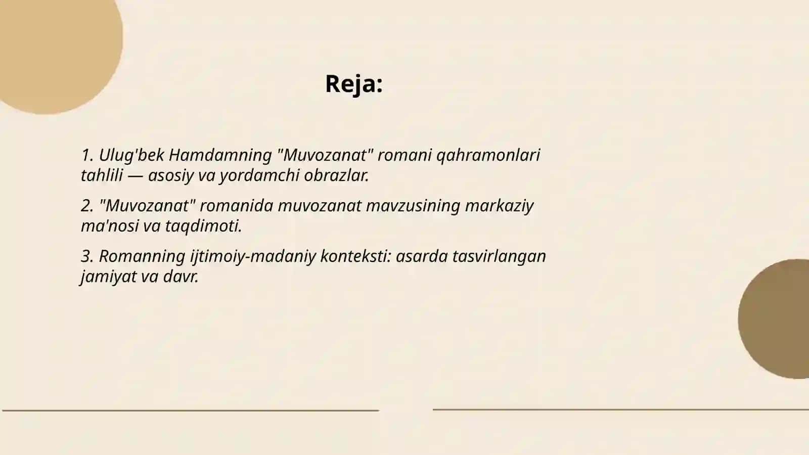 Ulug'bek Hamdamning "Muvozanat" romani 2