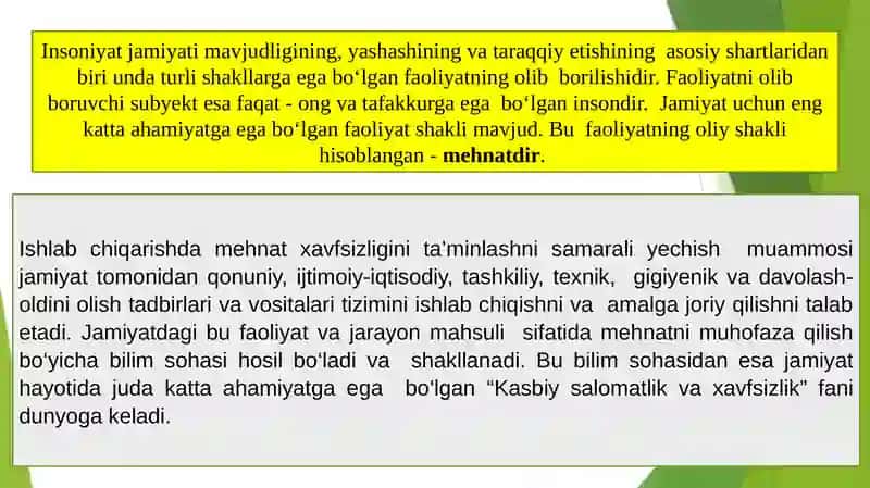 Faoliyat va uning xavfsizligi to‘g‘risida tushuncha. 2
