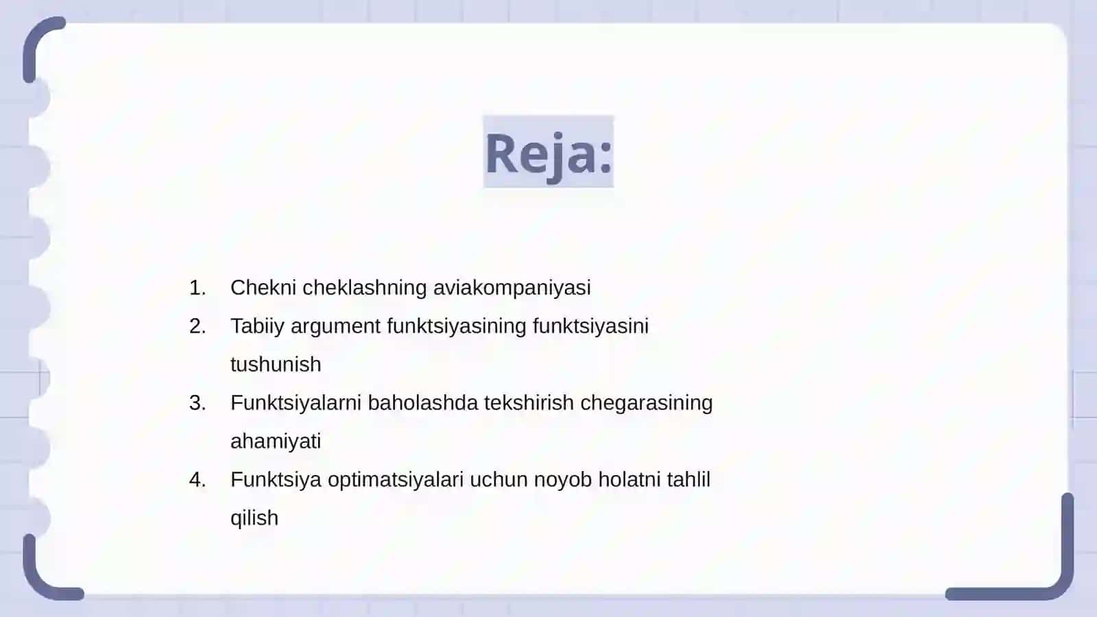 Natural argumentli funktsiya uchun chekli limitning mavjudlik sharti 2
