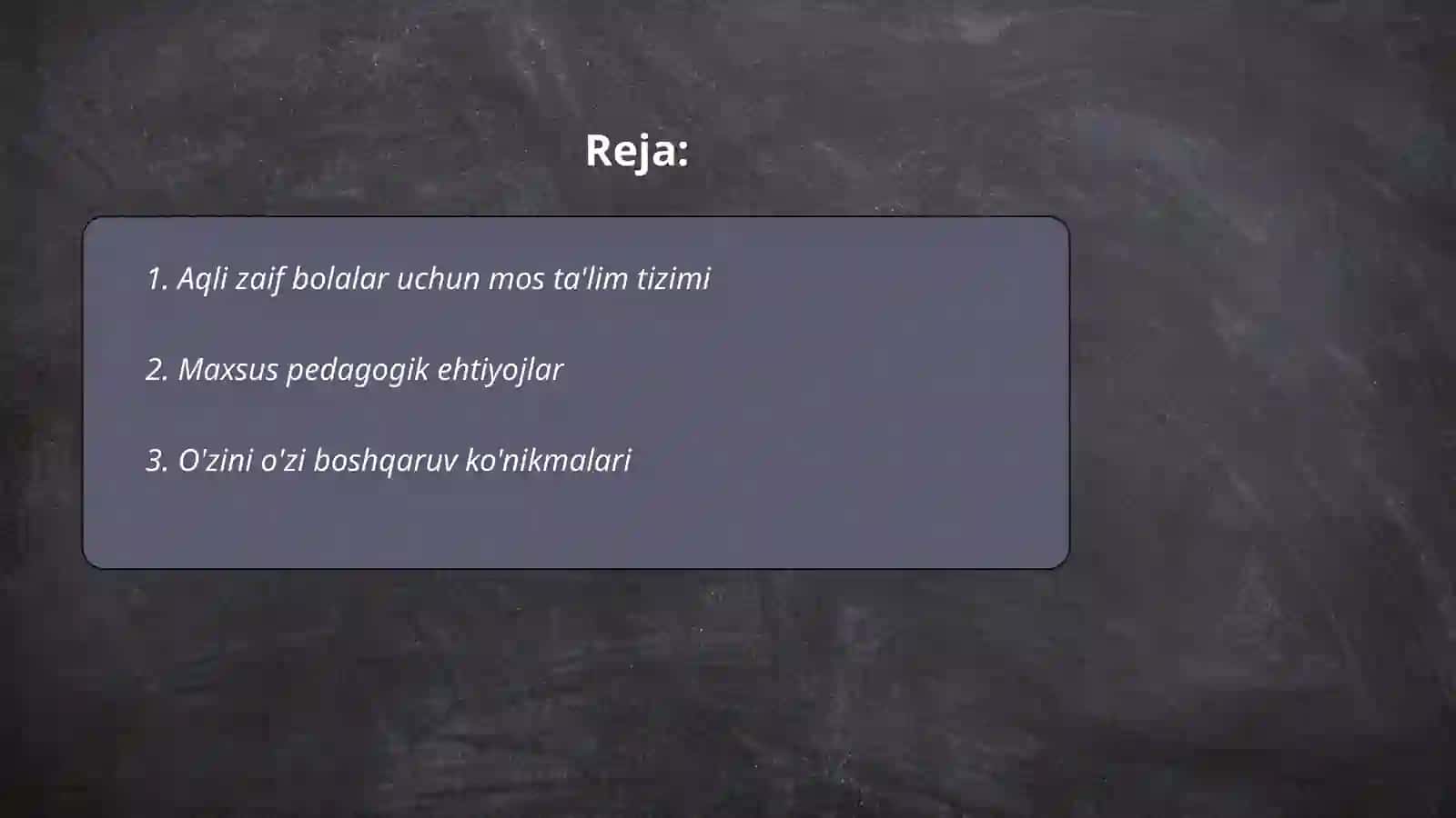 Aqli zaif bolalar uchun mos ta'lim tizimi 2