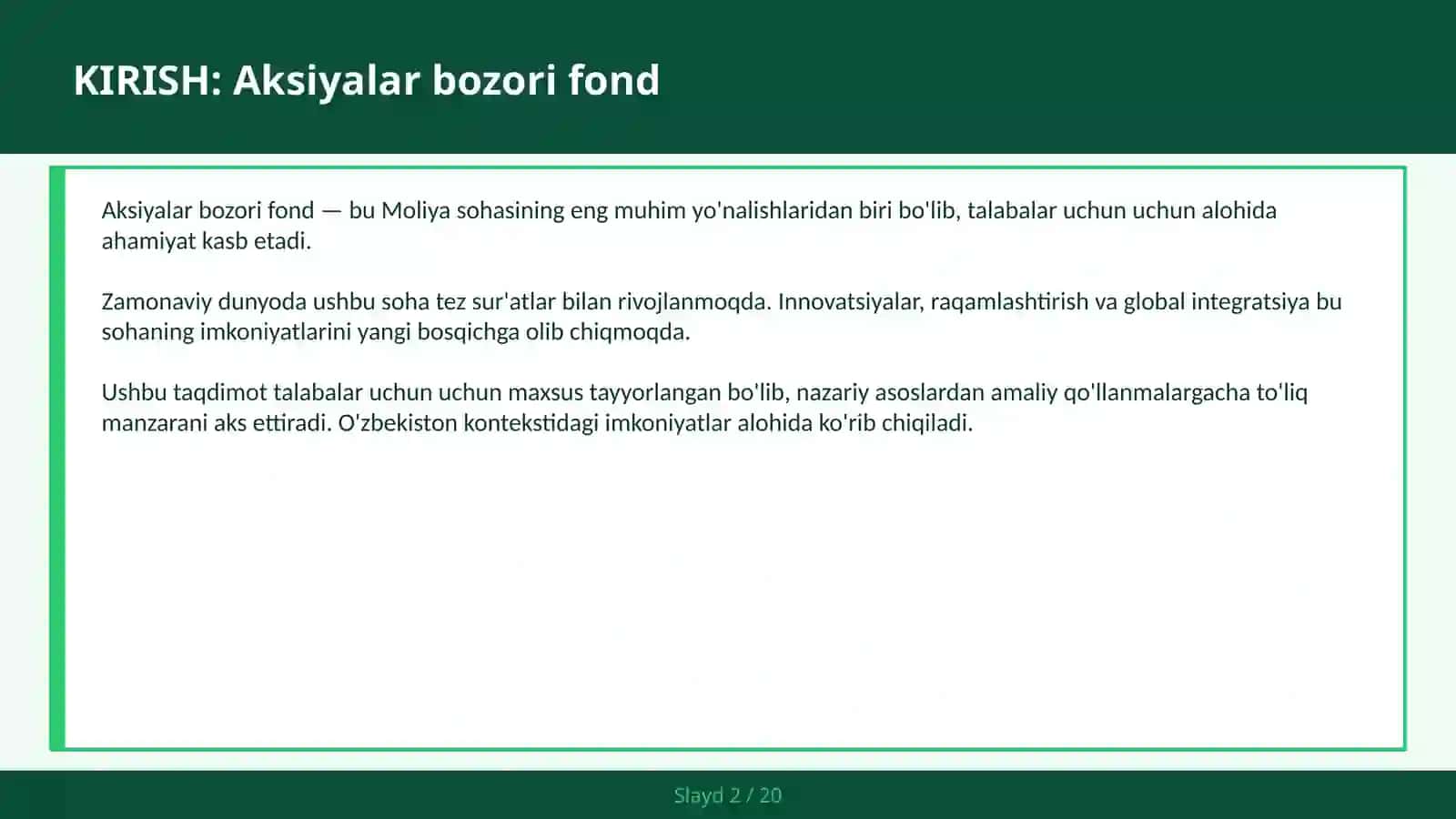 Aksiyalar bozori fond 2