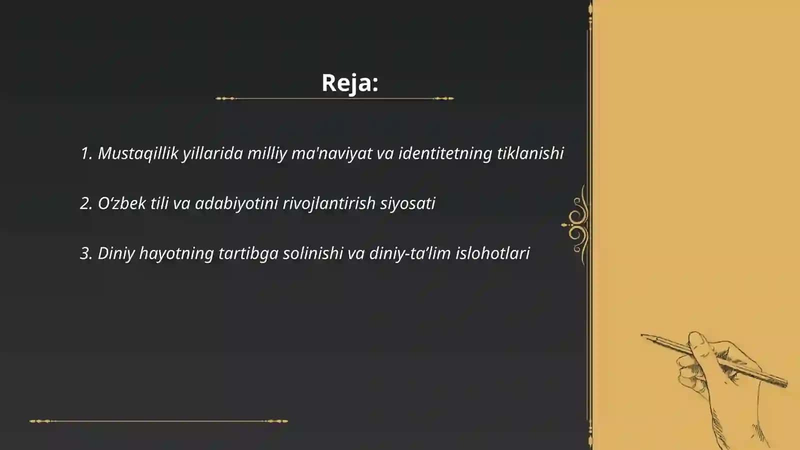 Mustaqillik yillarida milliy ma'naviyat va identitetning tiklanishi 2