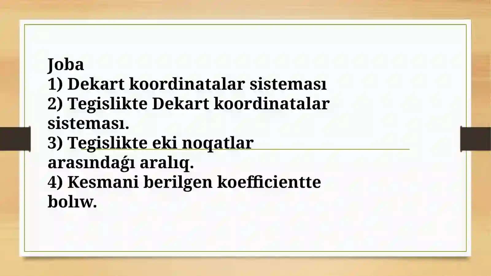 Dekart koordinatalar sisteması 2