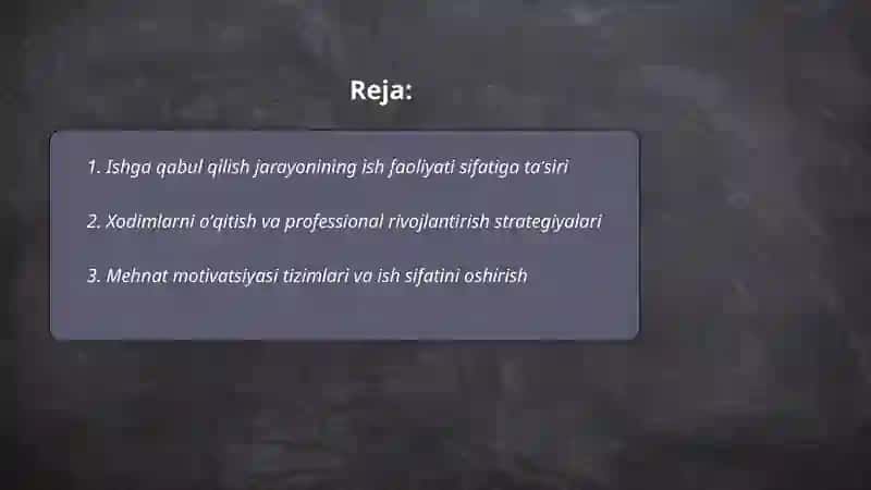 Ish faoliyati sifati 2