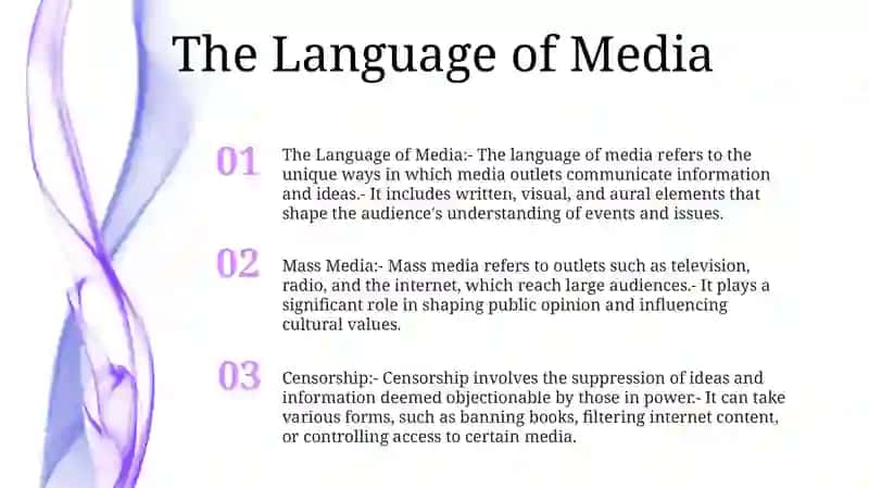 Mass Media: The Language Of Media, Censorship. Careers In The Media 2