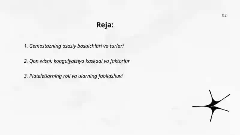 Gemostaz. Fibrinoliz. Tana haroratini boshqarilishi (temoregulatsiya) 2