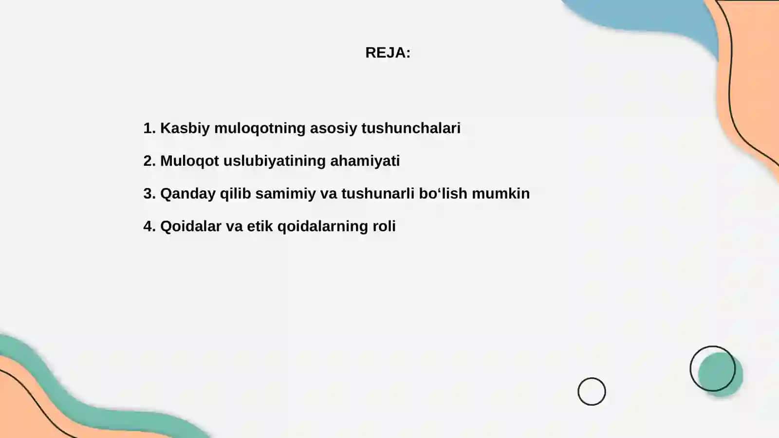 Kasbiy muloqot uslubiyat va qoidalari 2