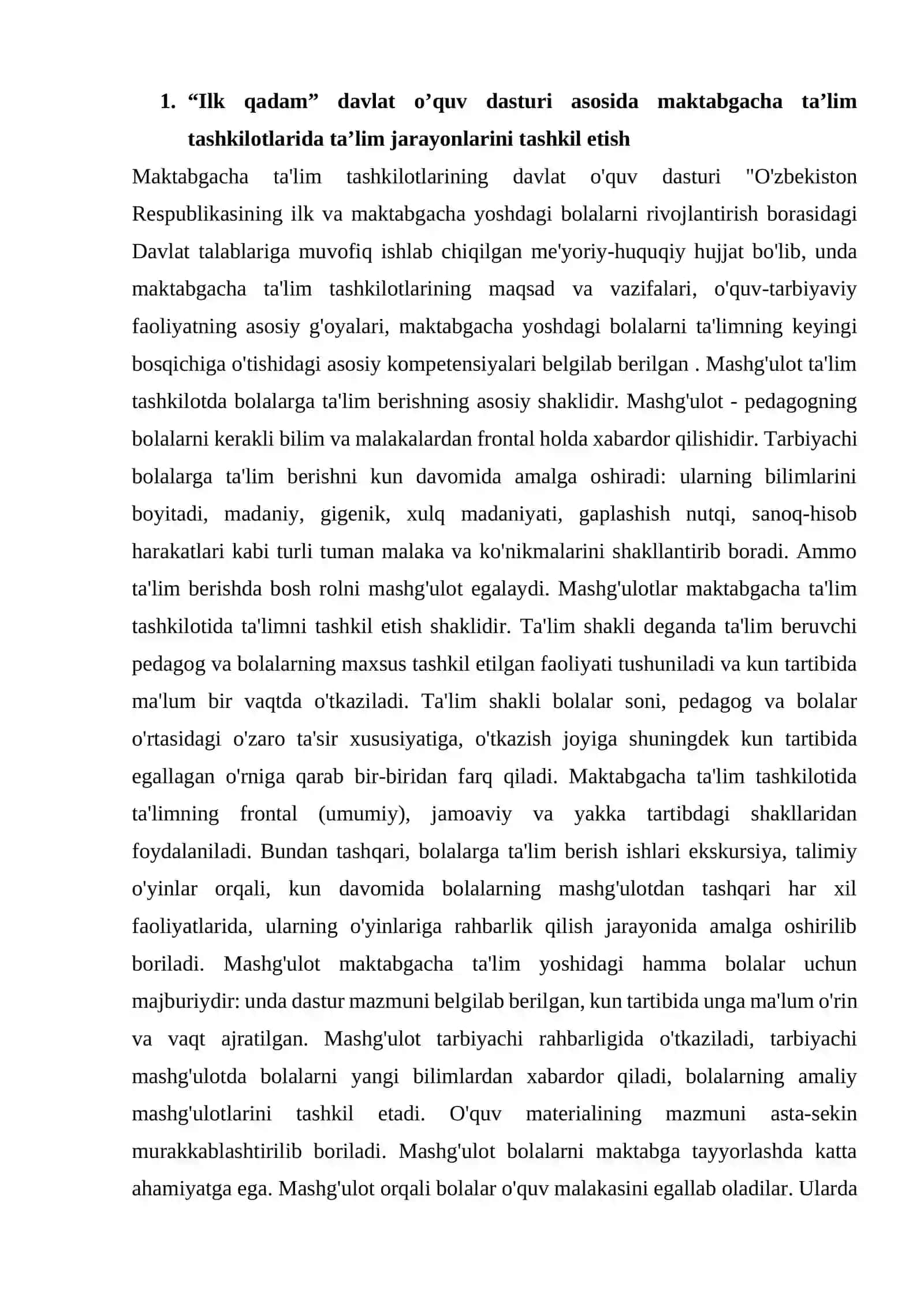 "Ilk qadam" dasturi 2