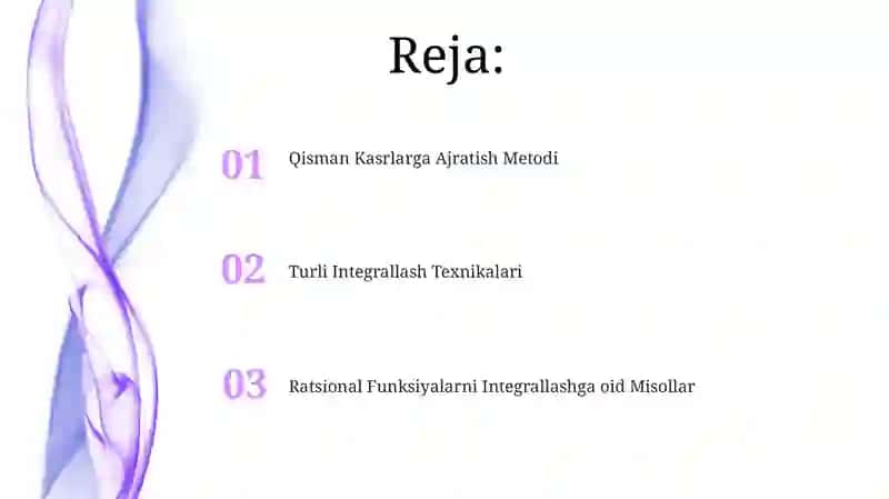 Ratsional Funksiyalarni Integrallashga oid Misollar 2
