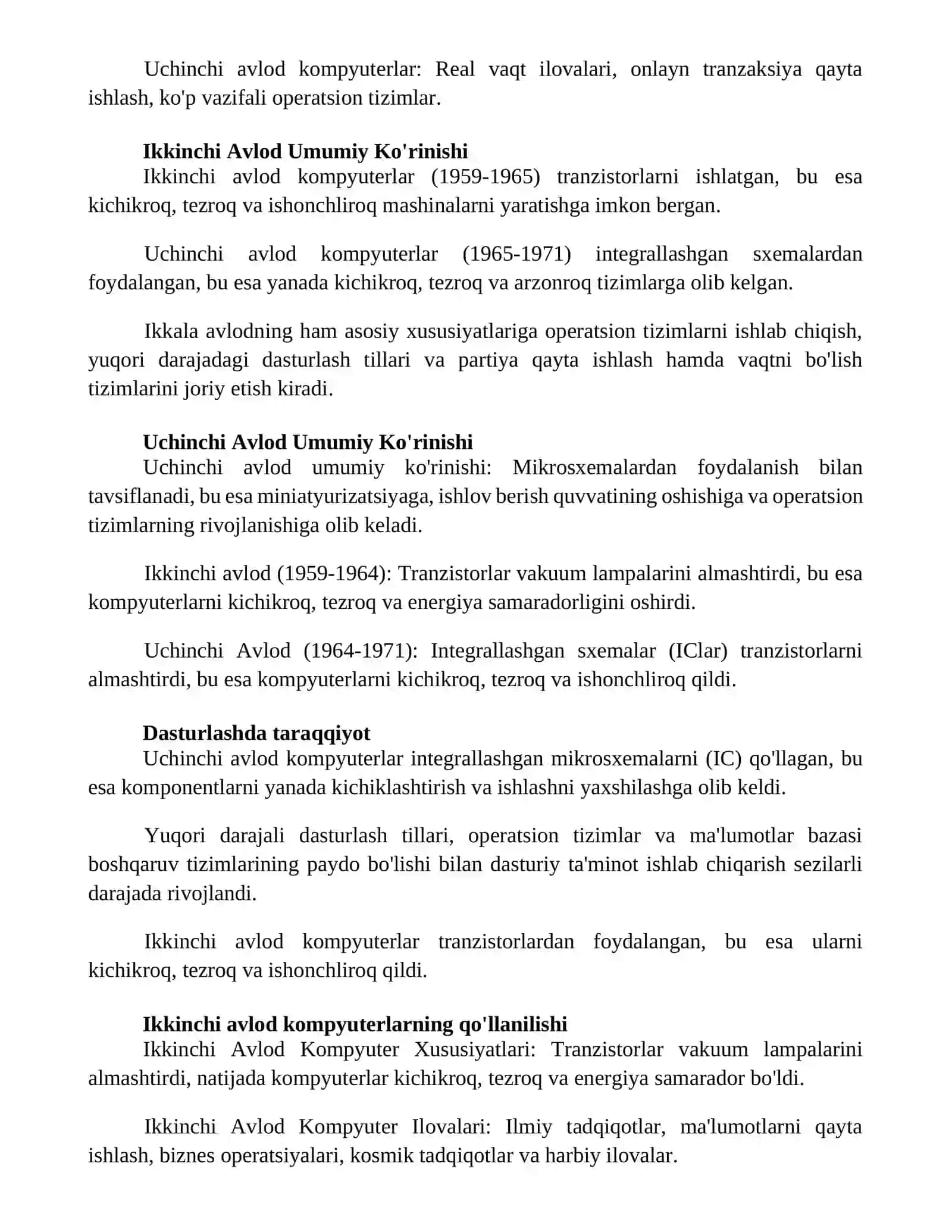 Ikkinchi va uchinchi avlod kompyuterlari 2