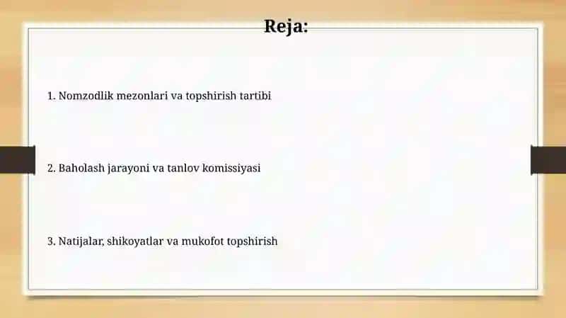 Mukofatlashga taqdim etish tartibi 2