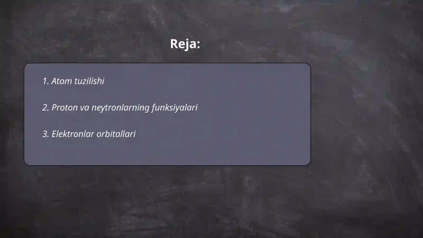 Atomning murakkabligini isbotlovchi dalillarni oʻrgatish 2