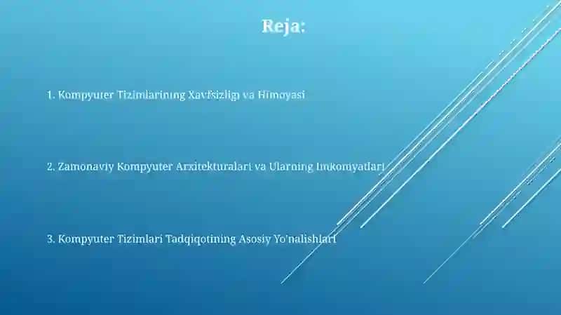 Kompyuter Tizimlarining Xavfsizligi va Himoyasi 2
