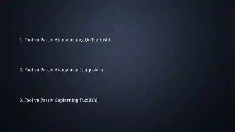 Faol va Passiv Atamalarning Qo‘llanilishi 2