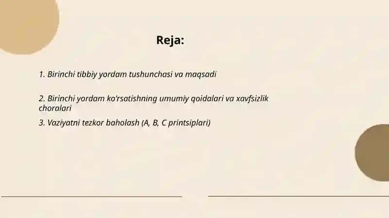 Birinchi tibbiy yordam to'g'risida tushuncha 2