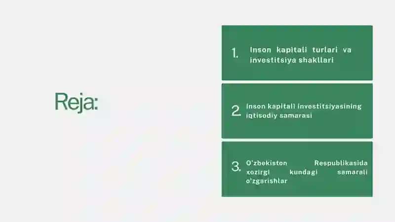 Inson kapitaliga investitsiya qilish: iqtisodiy samaradorlik bahosi 2