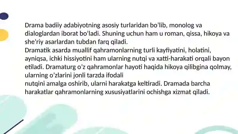 Dramatik asarlar tahlili 2