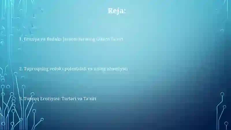 Tuproqning Oksidlanish-qaytarilish Jarayonlari 2