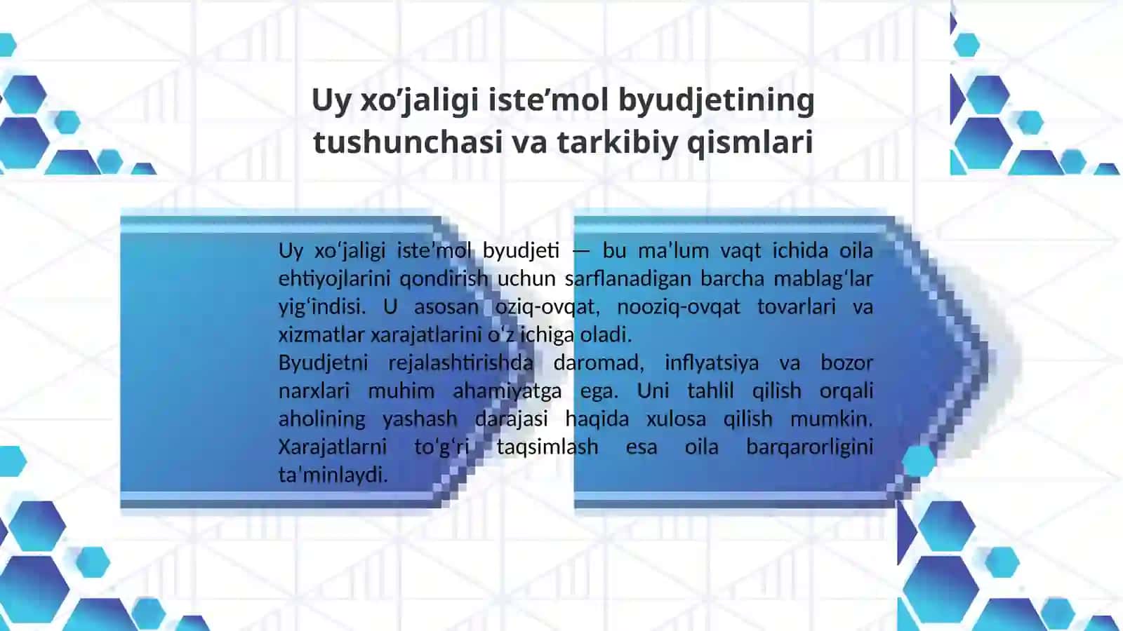 Uy-xo'jalikining istemol byudjeti va xarajatlar tarkibi tahlili 2