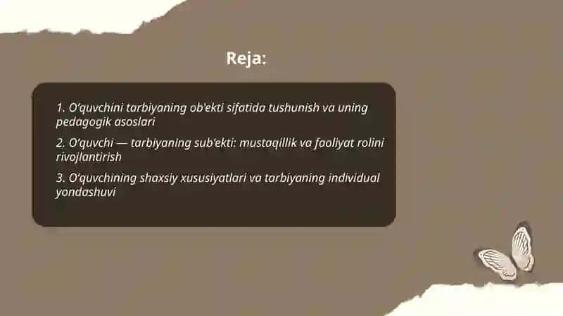 Oʻquvchi shaxshi tarbiyaning ob'ekti va sub'ekti sifatida 2