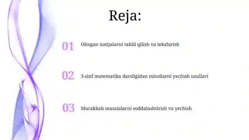 3-sinf Ko'paytirish va bo'lish amallari 2