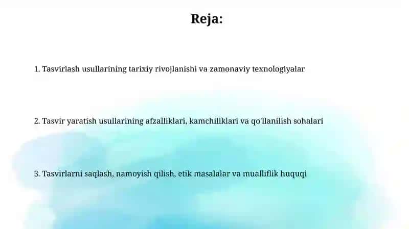Tasvir yaratish usullari 2