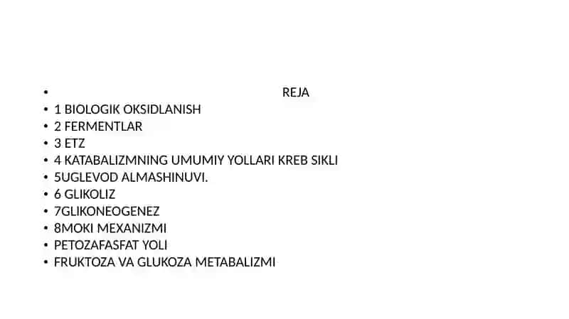 BIOLOGIK OKSIDLANISH UGLEVODLAR ALMASHINUVI 2