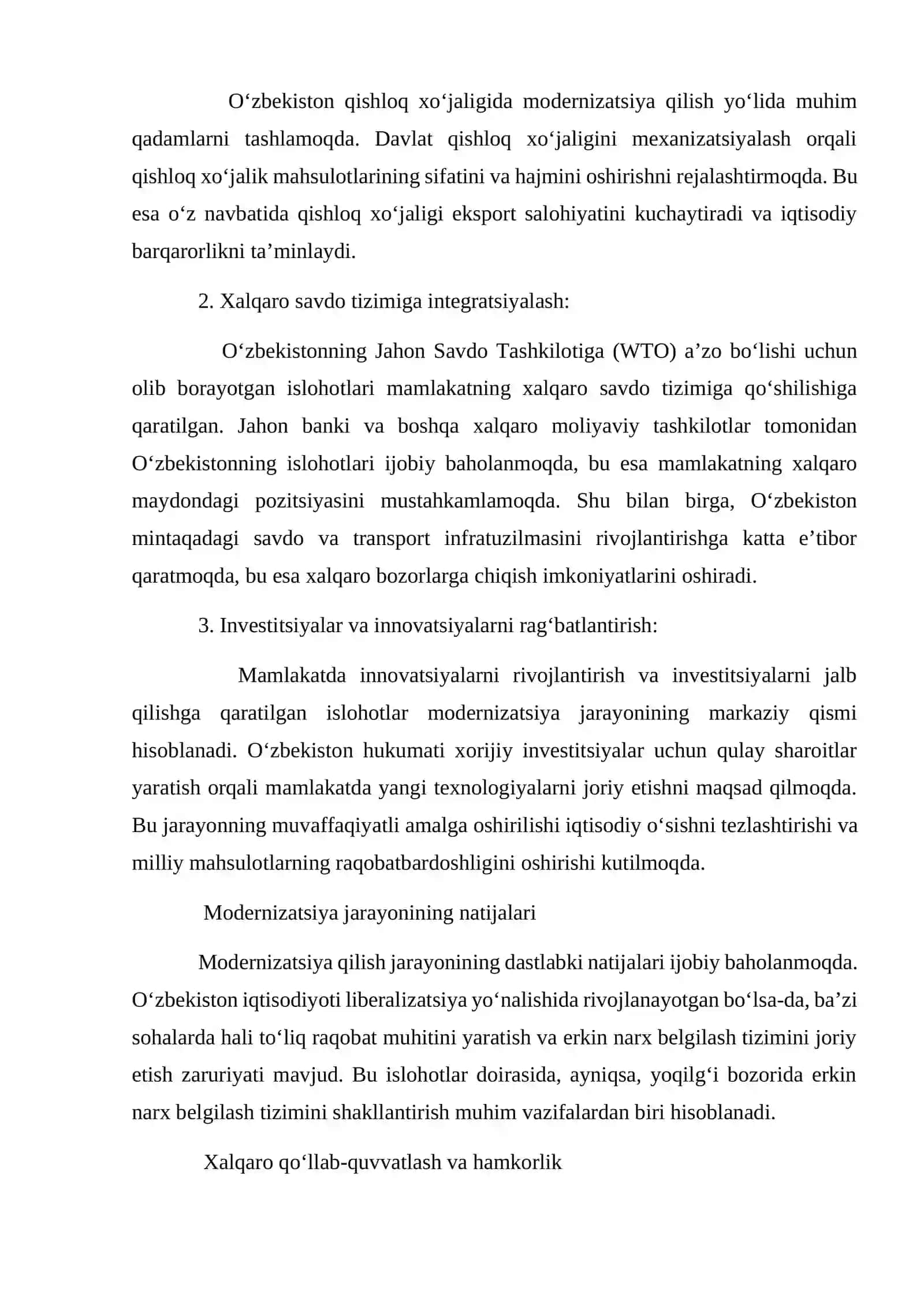 MAMLAKATNI MODERNIZATSIYA QILISH SHAROITIDA INSTITUTSIONAL ISLOHATLAR 2