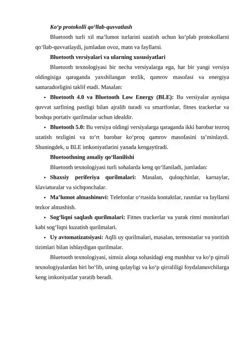 Bluetooth texnologiyasi 2
