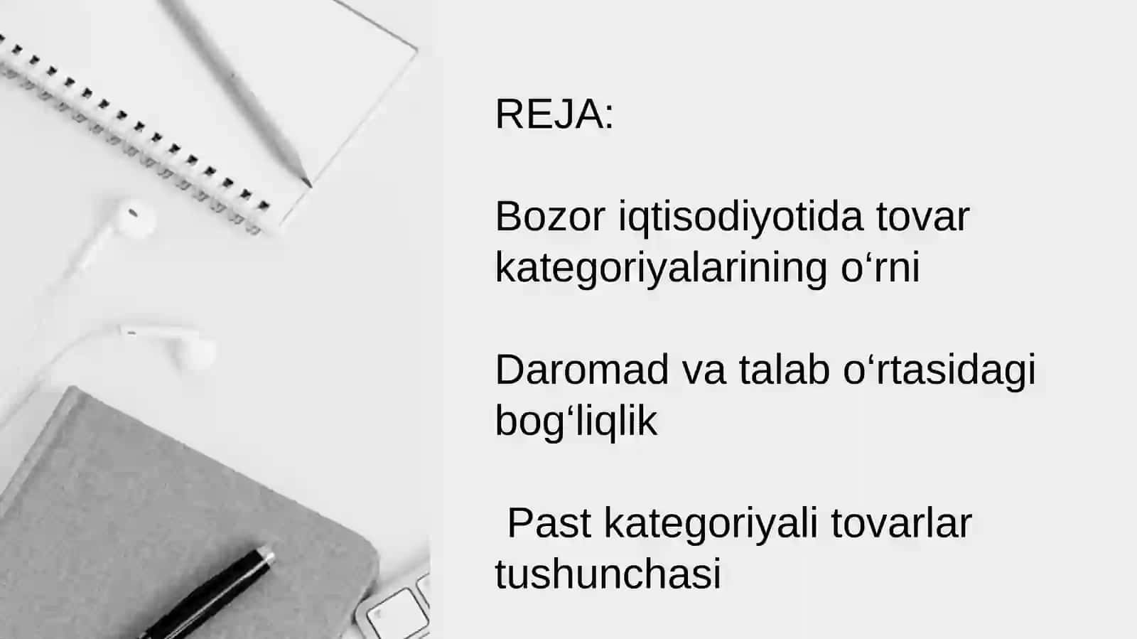 Past va oliy kategoriyali tavarlar uchun daromad samarasi, korxona taklifi 2