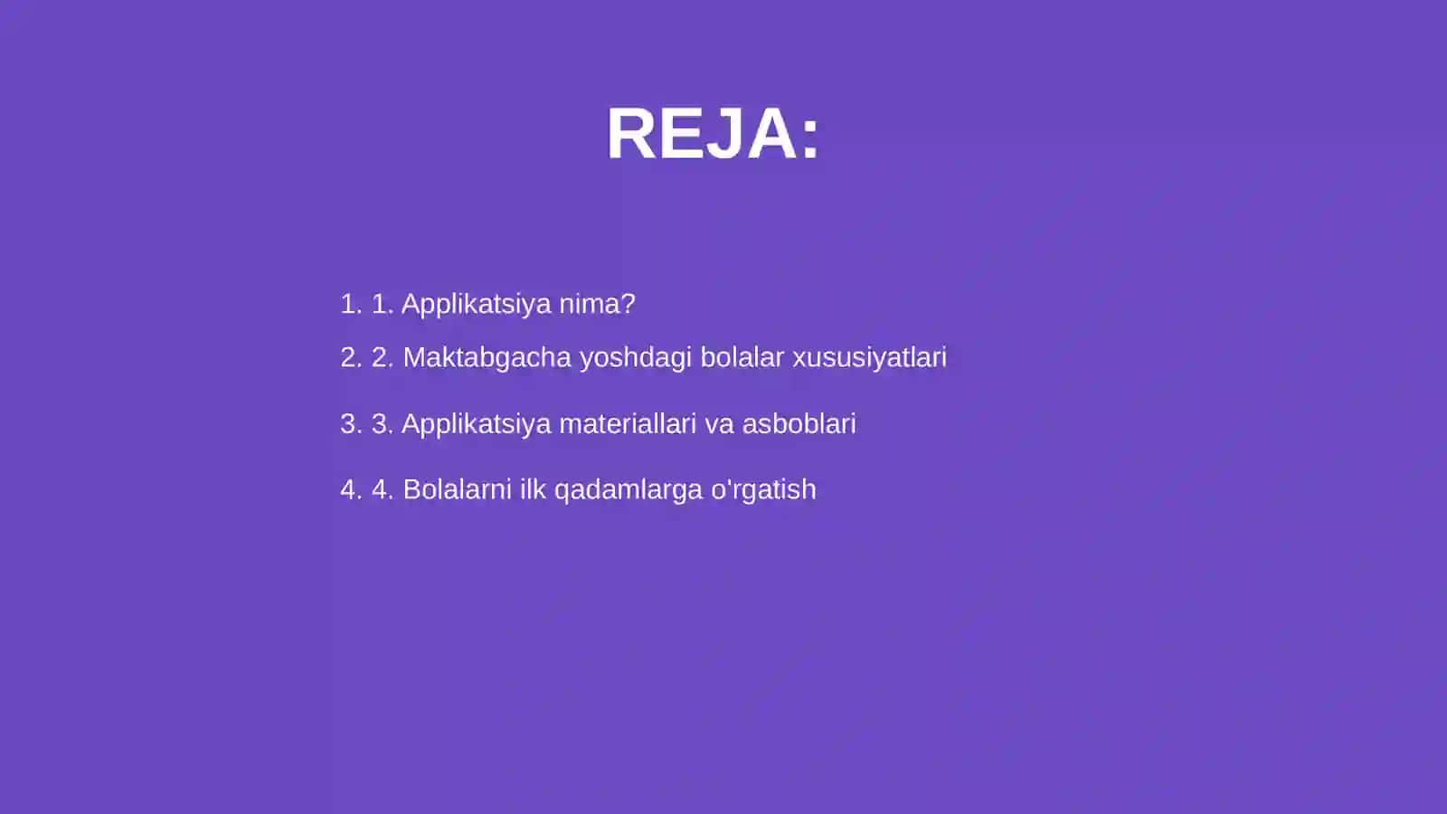 Maktabgacha yoshdagi bolarni applikatsiya ishlariga o'rgatish 2