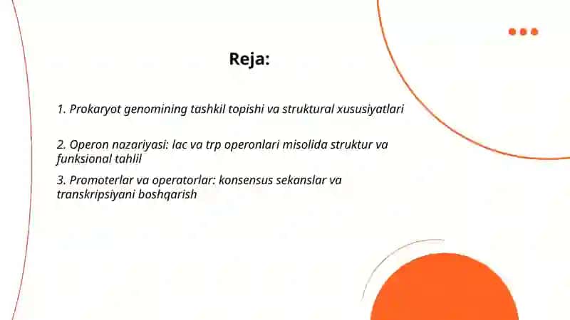 Prokaryor hujayralari genlarining tuzilishi va funksiyalari 2