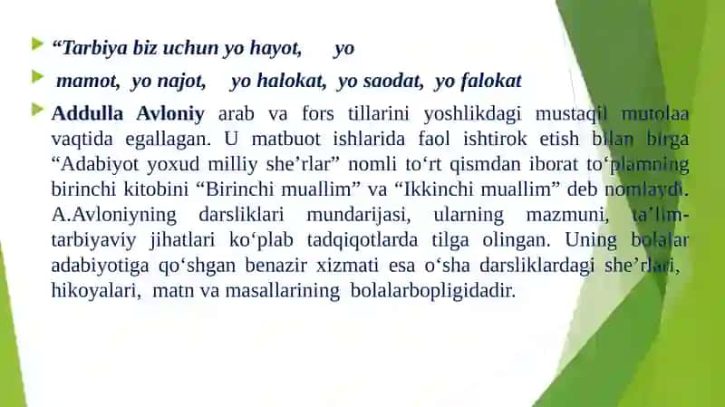 Abdulla Avloniy-islohotchi pedagog va bolalar shoiri 2