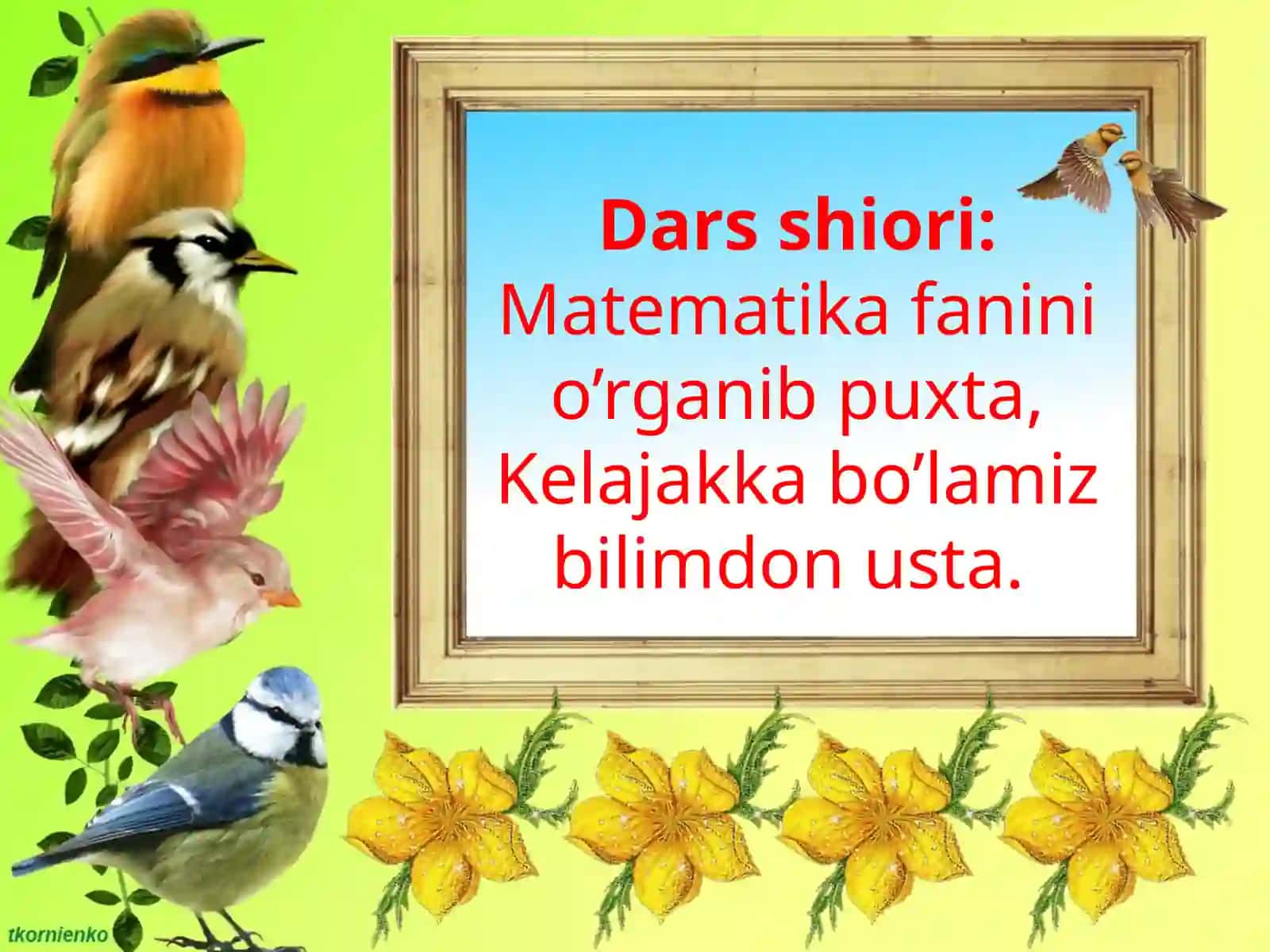 1-sinf uchun matematika fanidan “Dars-muqaddas” tavsiyasi asosida bir soatlik DARS ISHLANMASI 2