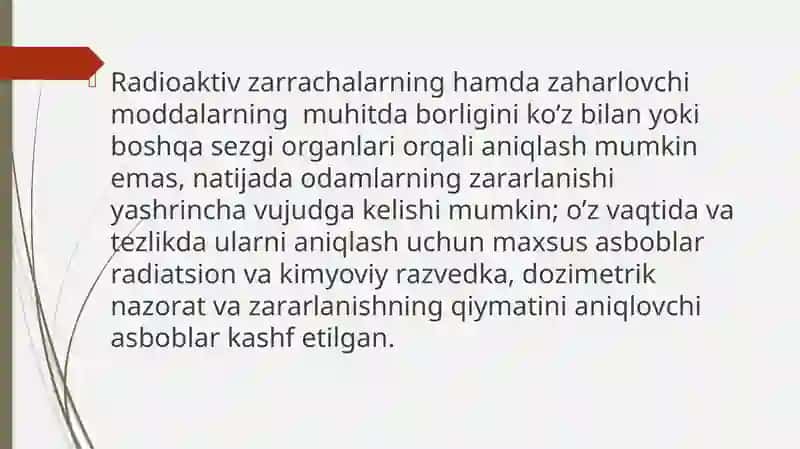 Dozimetriya va uning turlar. 2