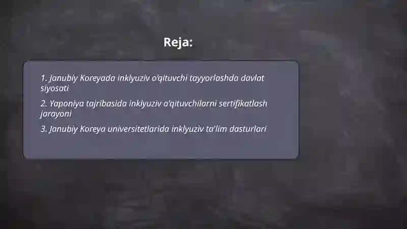 Janubiy Koreya va Yaponiya tajribasida inklyuziv o‘qituvchi tayyorlash tizimi 2