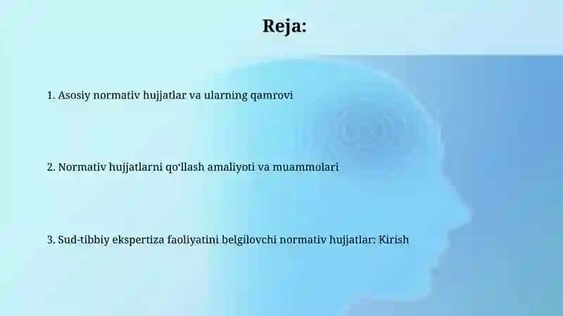 Sud-tibbiy ekspertiza faoliyatini belgilovchi meyoriyhujjatlar 2