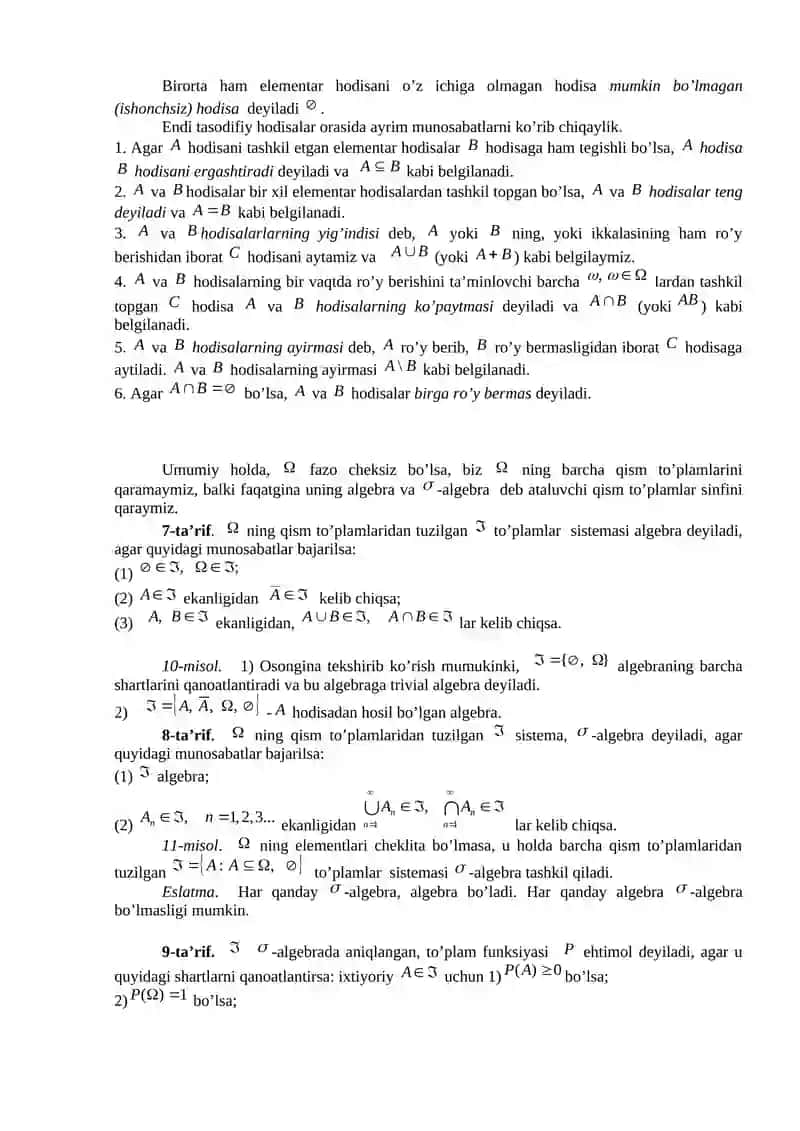 16-mavzu. Ehtimol tushunchasi. Tasodifiy hodisalar 2