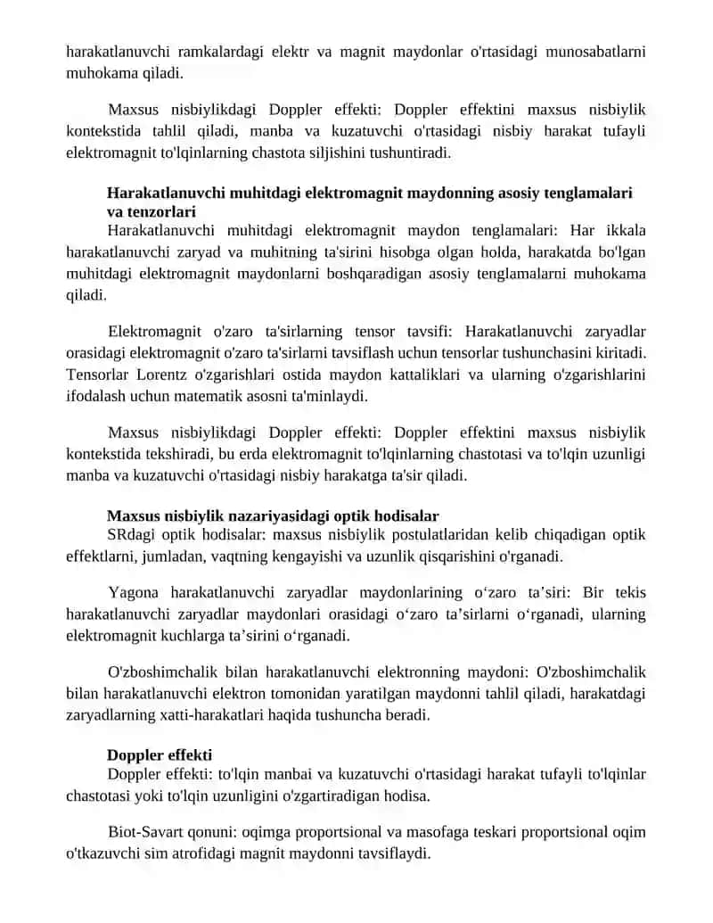 Bir tekis harakatlanuvchi zaryadlarning elektromagnit maydoni 2