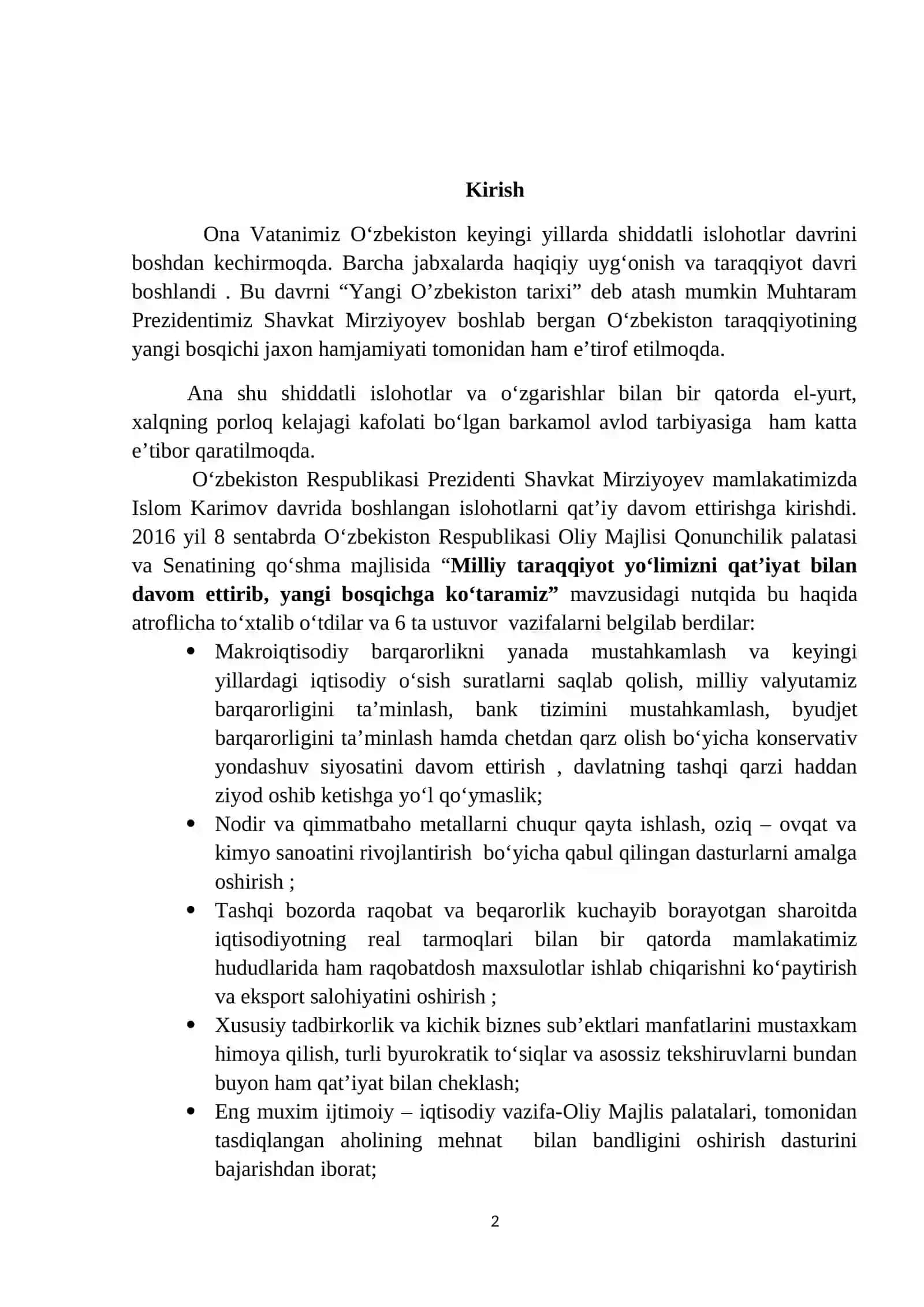 O‘zbekiston Respublikasi Prezidenti Sh.Mirziyoyev Asarlari (2017-2021 Yillar) 2