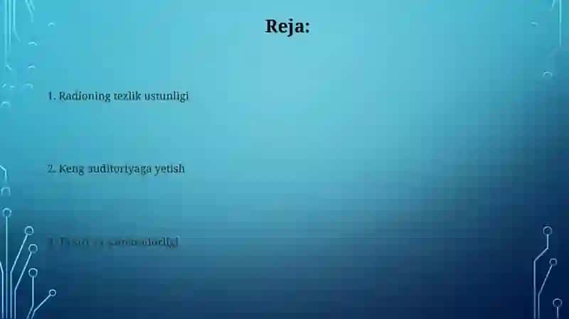 Radio tezkor xabar berish va axborot tarqatish vosetasi 2
