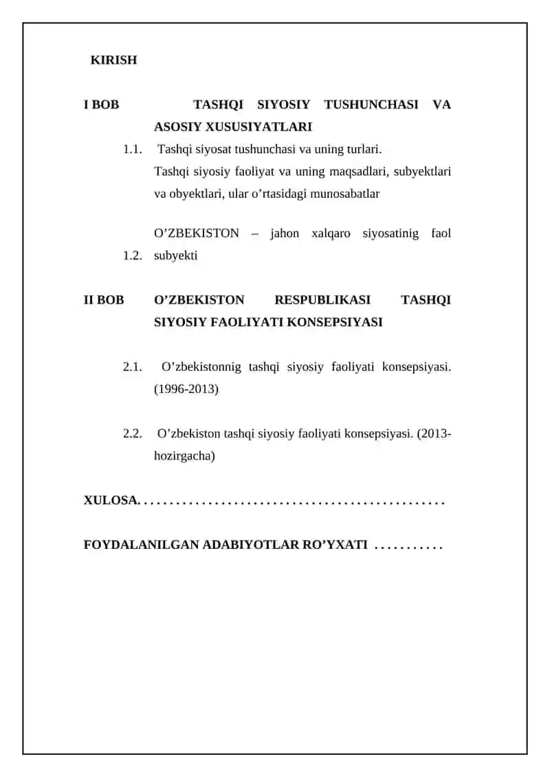 O’ZBEKISTON RESPUBLIKASINING TASHQI SIYOSIY FAOLIYATI KONSEPSIYASI 2