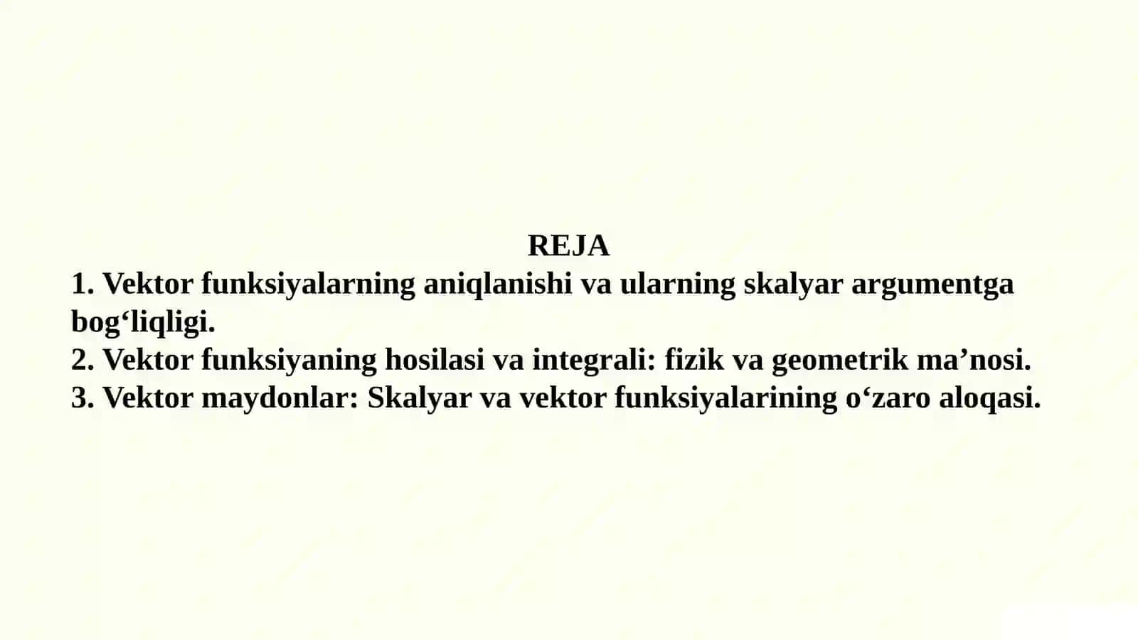 Vektor funksiyalarining injinerik sohasidagi tabiqlari 2